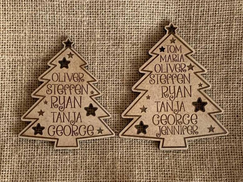 Personalized Wooden Family Tree Wall Decor Ornament For Christmas - Custom Names 2024 Family Gift