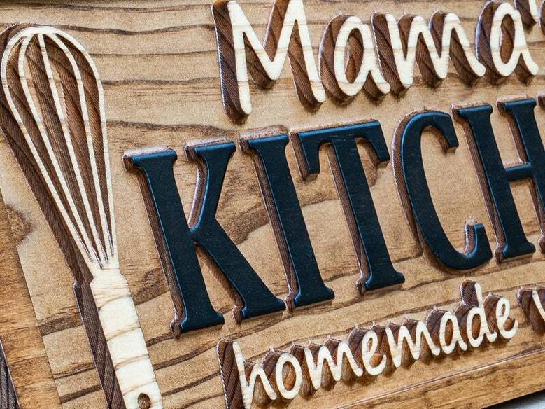 Personalized Mom's Kitchen Wood Sign - Mother's Day & Birthday Gift For Kitchen DéCor