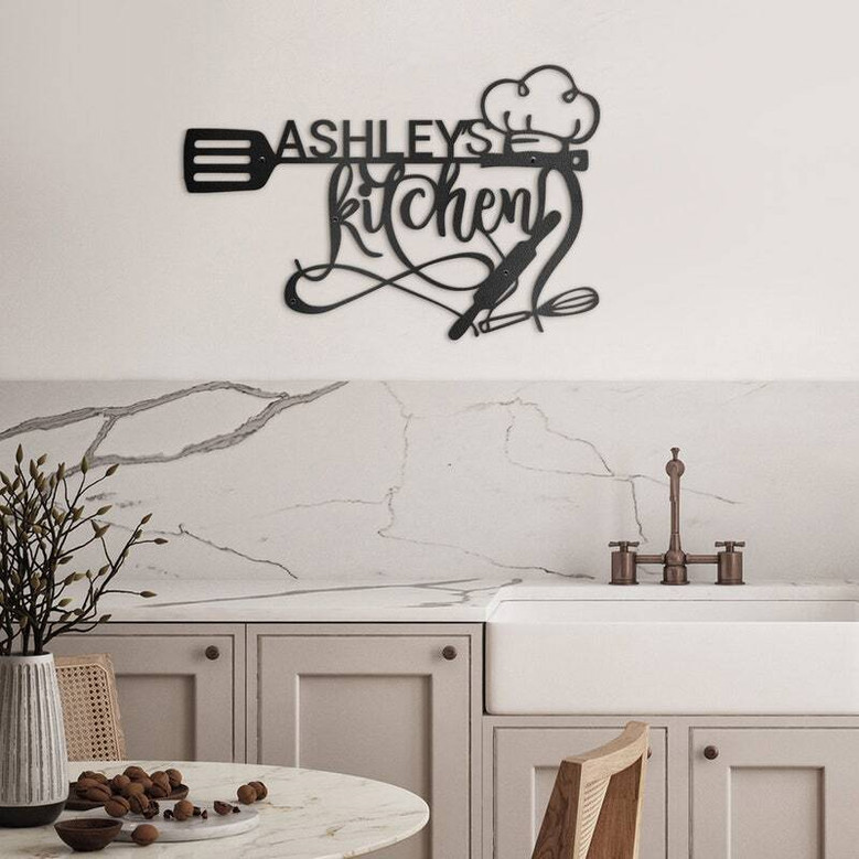 Customizable Metal Sign For Mom's Kitchen - Personalized Kitchen Wall Art For Mothers