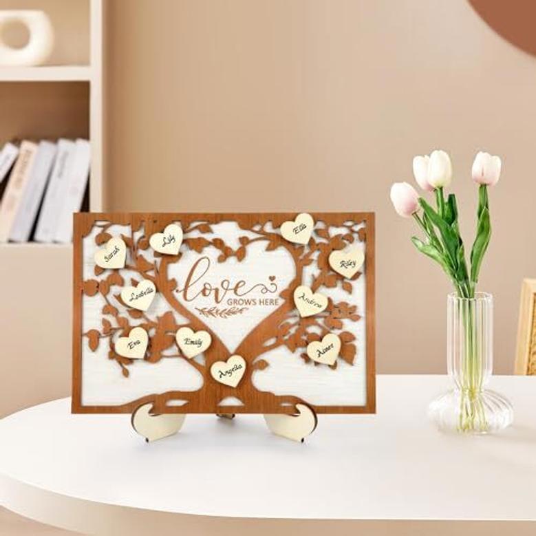 Touching Family Tree Wall Decor With Custom Names For Mom And Grandma