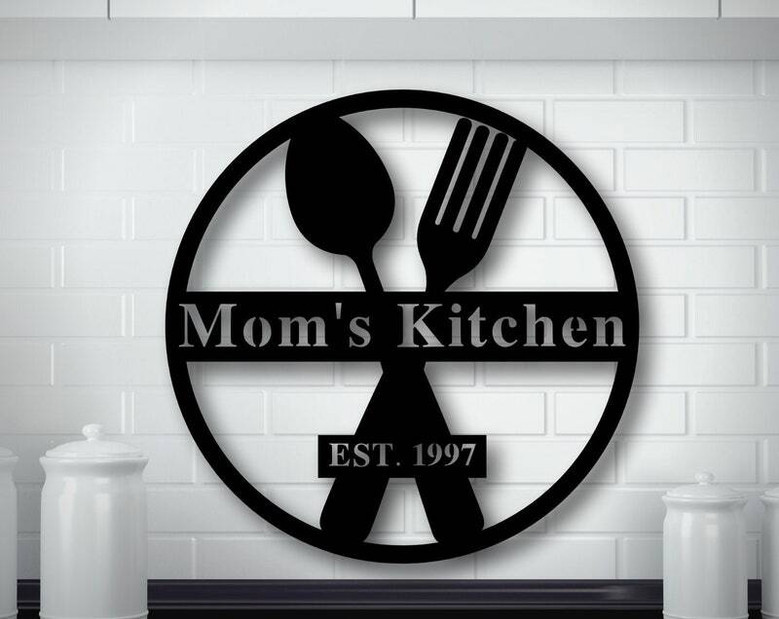 Thoughtful Mother's Day Gift Personalized Mom's Kitchen Metal Sign For Home Decor