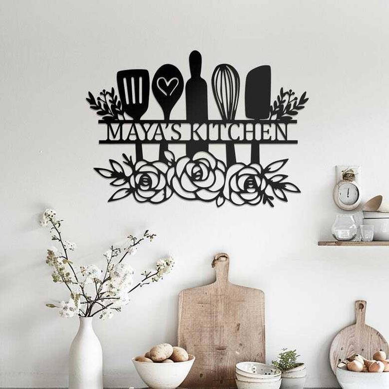 Custom Mom's Kitchen Metal Sign - Personalized Indoor DéCor Gift For Mom And Nana