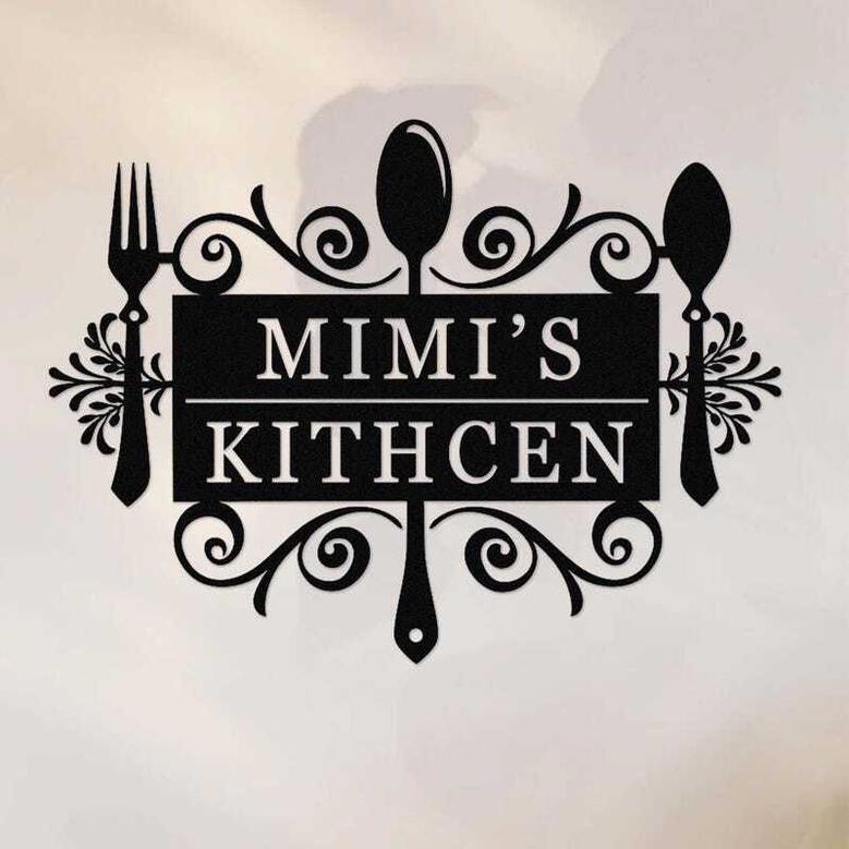 Custom Mom's Kitchen Metal Sign - Farmhouse Wall Art For Cooking Gift