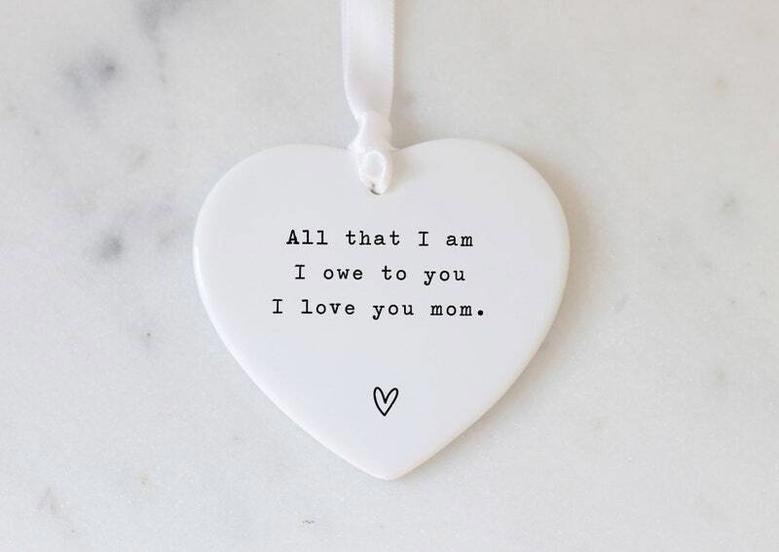 Personalized Mother Daughter Art Heart Ornament For Wedding Or Mother's Day Gift