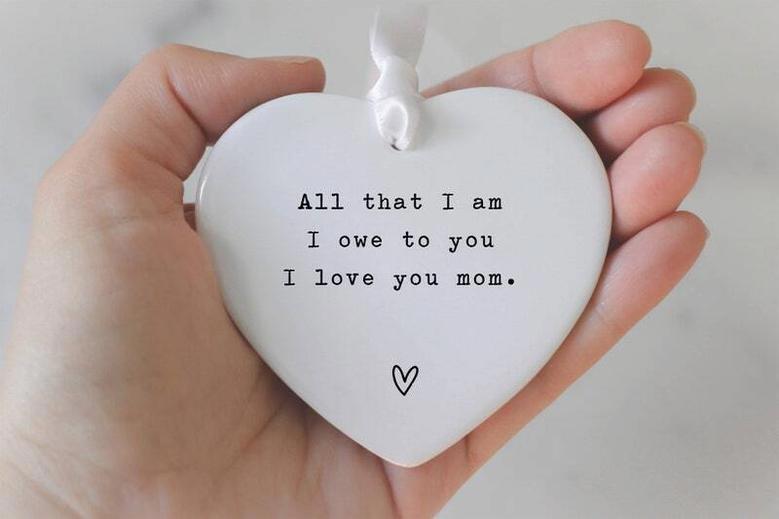 Personalized Mother Daughter Art Heart Ornament For Wedding Or Mother's Day Gift