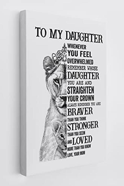 Inspirational Lion Queen Canvas For Daughters - Mother Daughter Art For Girls Room Or College Dorm Decor