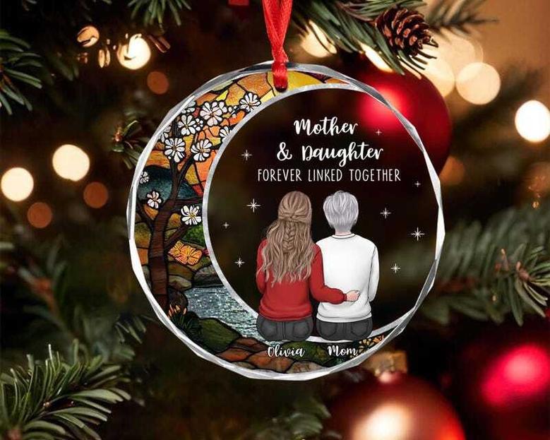 Personalized Mother Daughter Art Ornament For Christmas 2024 - Thoughtful Gift For Mom And Daughter