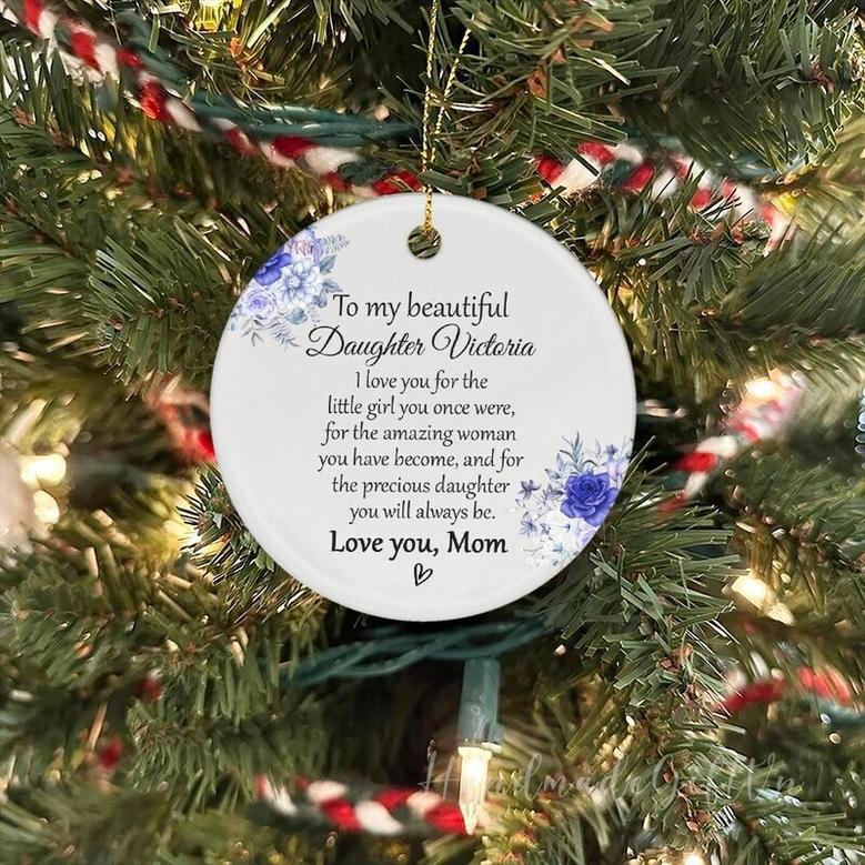 Heartfelt Mother Daughter Art Ornament - Personalized Christmas Gift For Adult Daughter From Mom