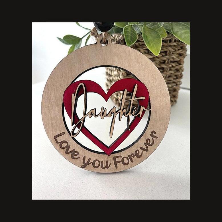 Personalized Mother Daughter Art Wooden Ornaments With Heartfelt Sayings - Ideal For Gifts And Home DéCor