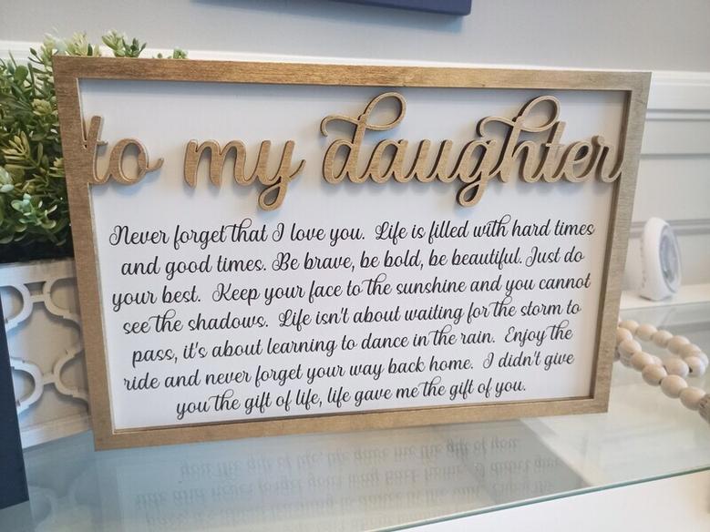 Thoughtful Mother Daughter Art Wood Sign With Stand For Indoor DéCor