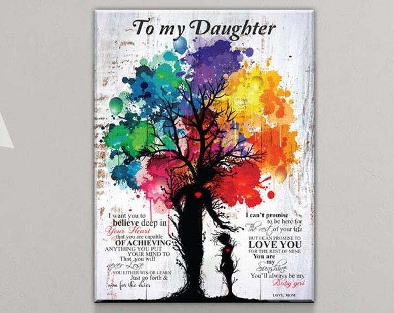 Thoughtful Personalized Mother Daughter Art Canvas For Housewarming Gift