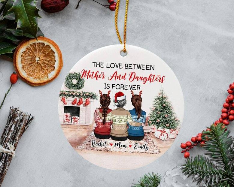 Thoughtful Personalized Mother Daughter Art Ornament For Christmas 2024 Gift