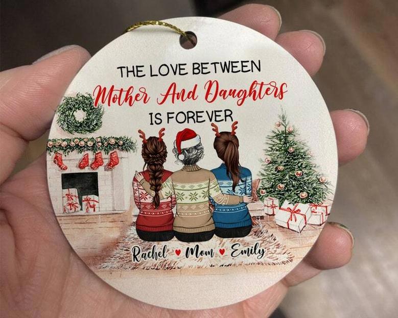 Thoughtful Personalized Mother Daughter Art Ornament For Christmas 2024 Gift