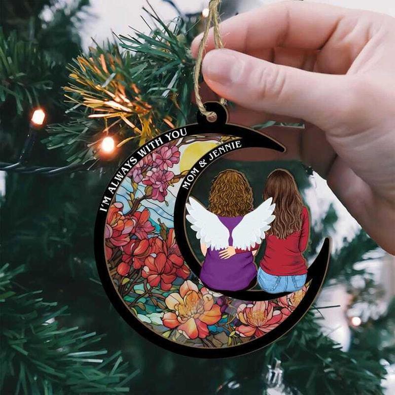 Memorial Mother Daughter Suncatcher Ornament For Christmas - Thoughtful Gift For Mom Passed Away