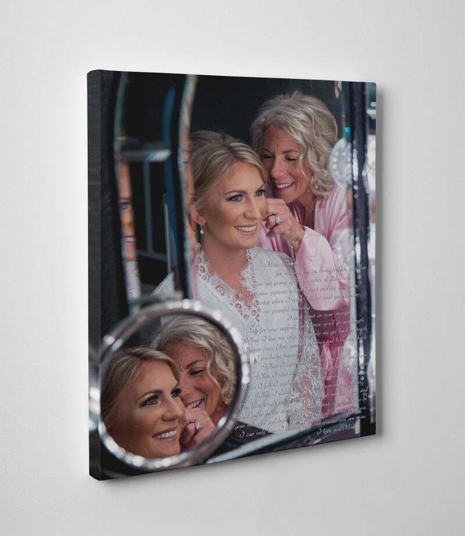 Heartfelt Mother Daughter Canvas Art With Wedding Photo - Perfect Birthday Or Mother's Day Gift