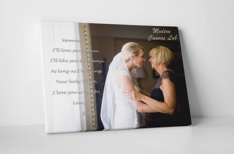 Heartfelt Mother Daughter Canvas Art With Wedding Photo - Perfect Birthday Or Mother's Day Gift