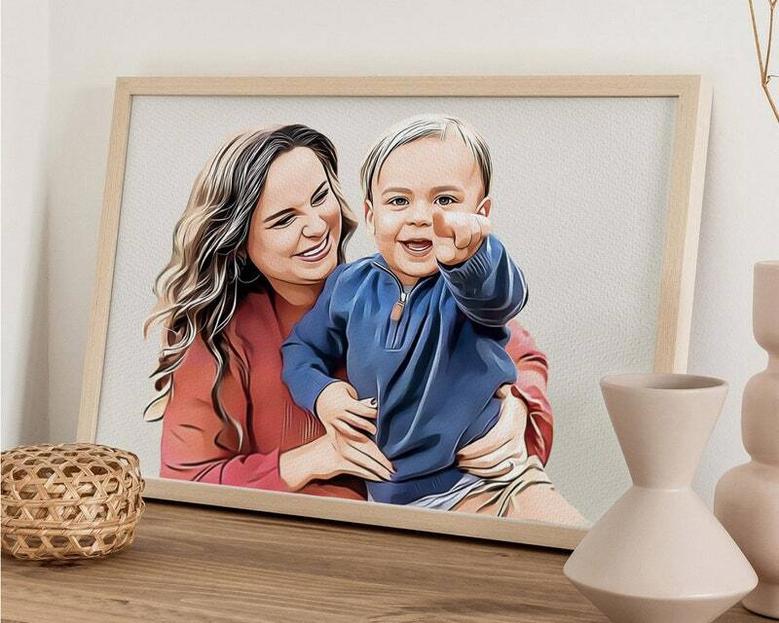 Personalized Mother Son Canvas Art - Thoughtful Mother's Day Gift From Daughter Son Husband Family - Custom Photo Wall Art For Living Room