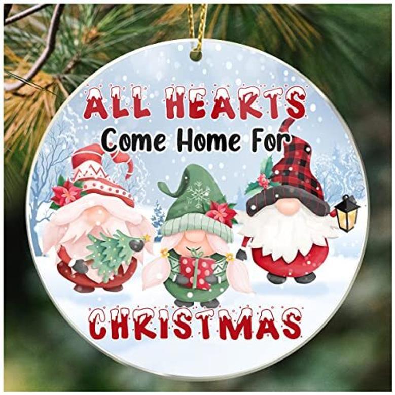 Gnome Christmas Ornament For Friends & Family - Clear Acrylic Hanging DéCor