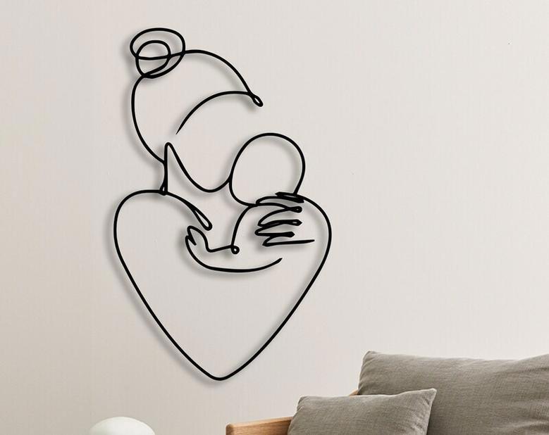 Thoughtful Mother Son Metal Sign Minimalist Wall Art For New Baby Gift