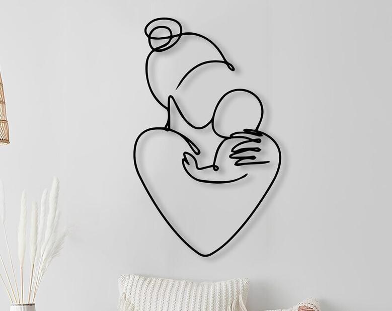 Thoughtful Mother Son Metal Sign Minimalist Wall Art For New Baby Gift