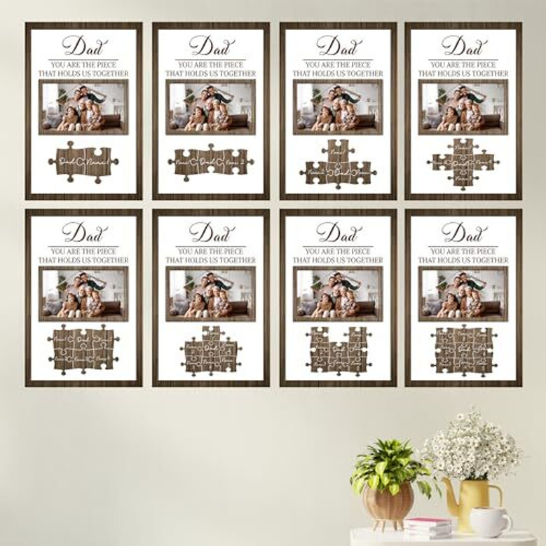 Custom Puzzle Photo Canvas - Heartfelt Step Dad Gift from Kids