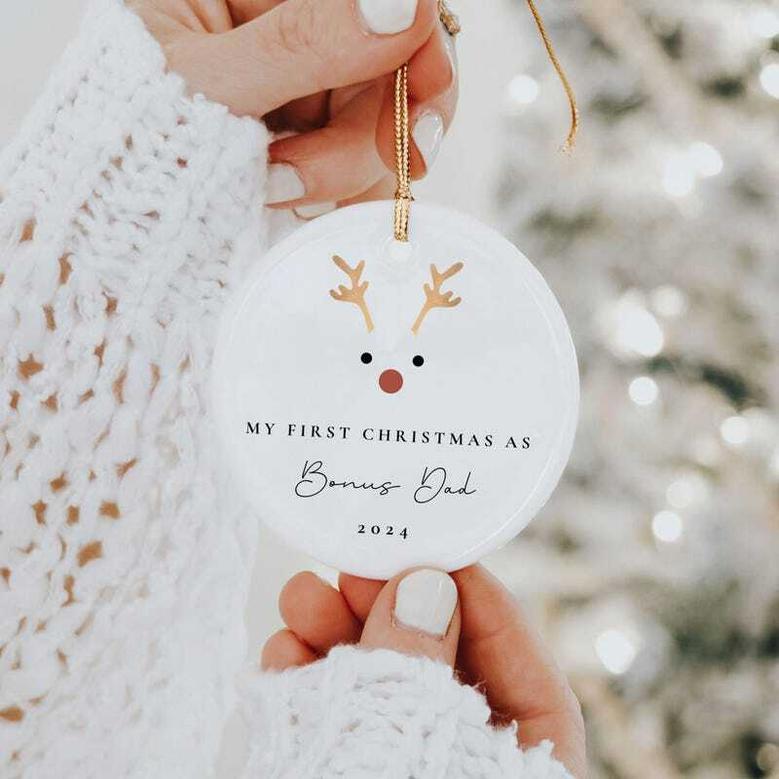 Heartfelt Christmas Ornament Gift For Step Dad From Daughter - Meaningful First Christmas Step Dad Gift