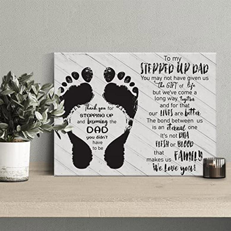 Rustic Canvas Wall Art For Stepfather - Thoughtful Step Dad Gifts For Home DéCor