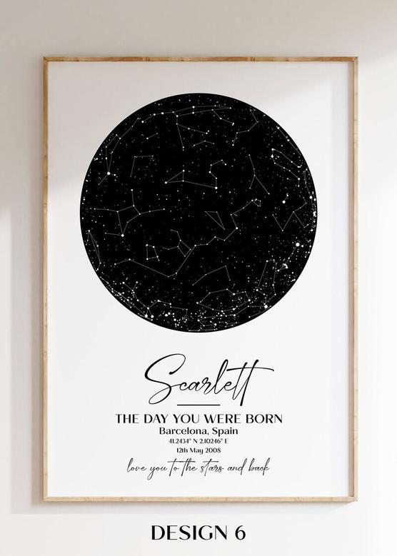 Thoughtful Star Map Canvas For Couples - Custom Where We Met Map, Anniversary Or Engagement Keepsake