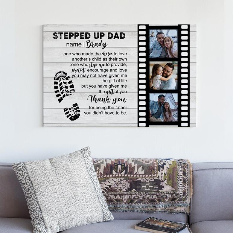 Heartfelt Personalized Step Dad Gifts - Custom Photo Canvas For a Touching Bonus Father Gift From Daughter