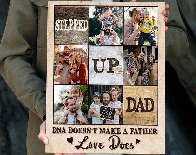 Heartfelt Step Dad Gifts: Christmas Photo Canvas For Bonus Dad From Daughter & Son