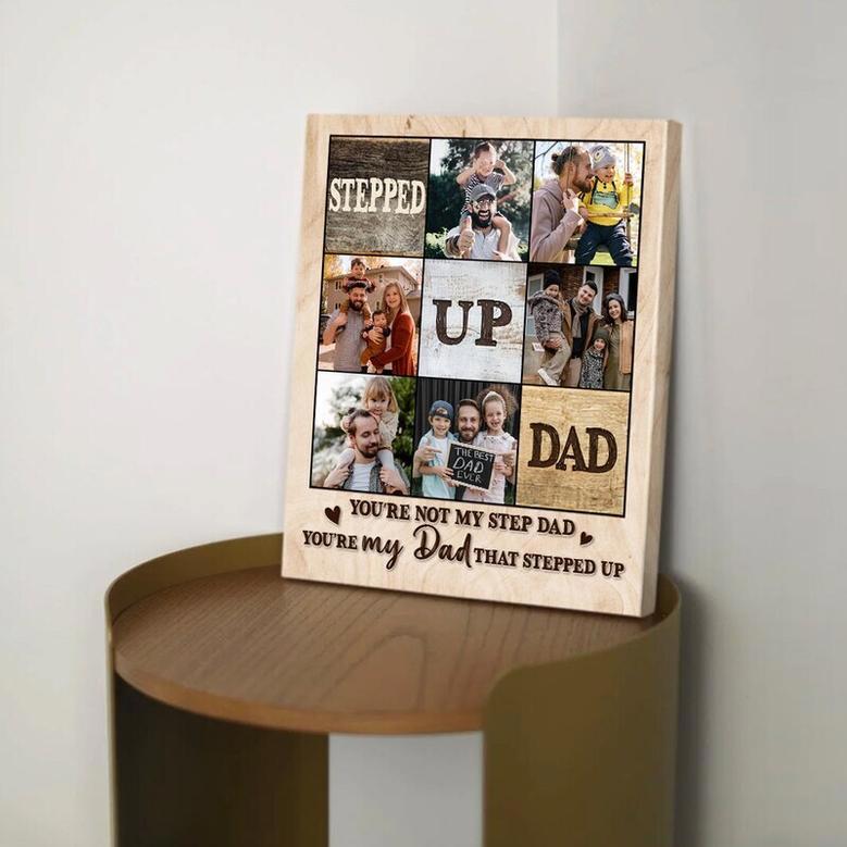 Heartfelt Step Dad Gifts: Christmas Photo Canvas For Bonus Dad From Daughter & Son