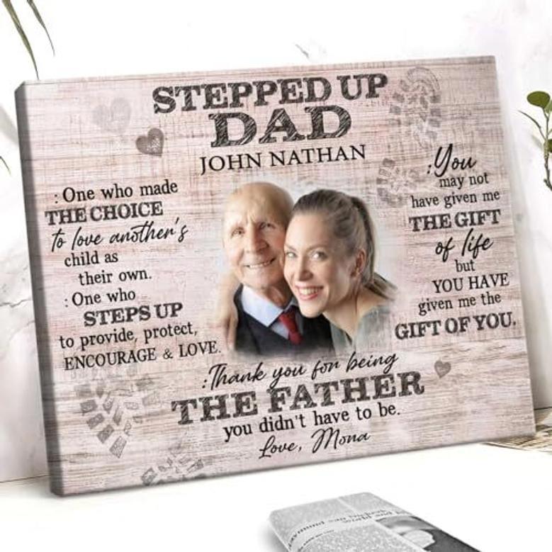 Heartfelt Gifts For Stepped Up Dad - Custom Photo Canvas For Living Room