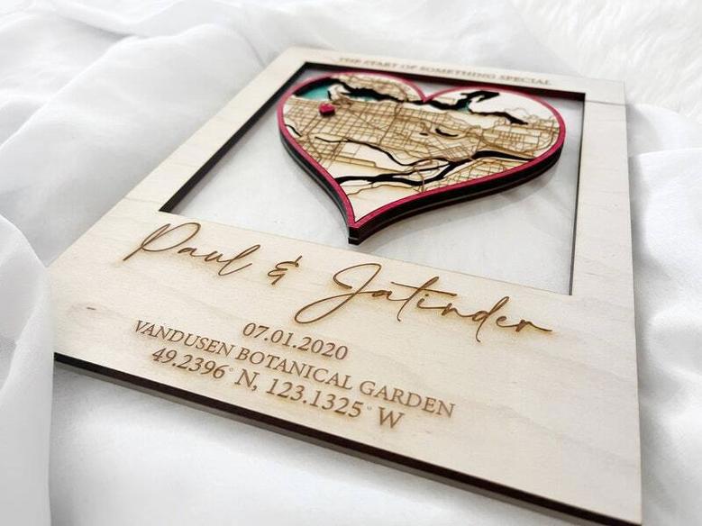 Thoughtful Where We Met Wood Map Sign With Special Date For Couples' Home DéCor