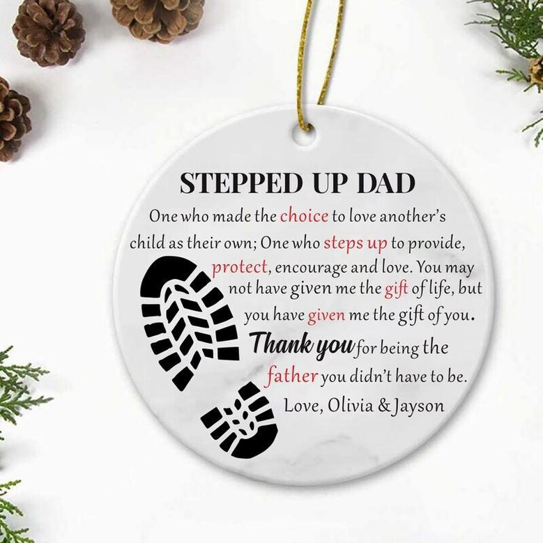 Personalized Step Dad Christmas Ornament Gift For Stepfather. Perfect Holiday Keepsake For Step Dad