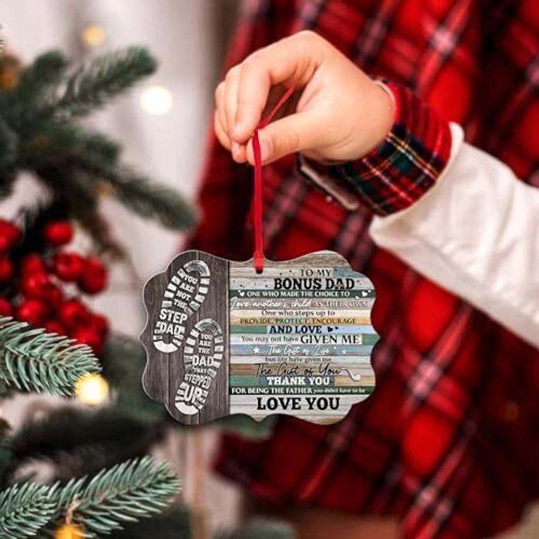 Heartfelt Step Dad Gifts: Acrylic Ornament 2024 For Christmas, Birthday - From Daughter, Son, Kids