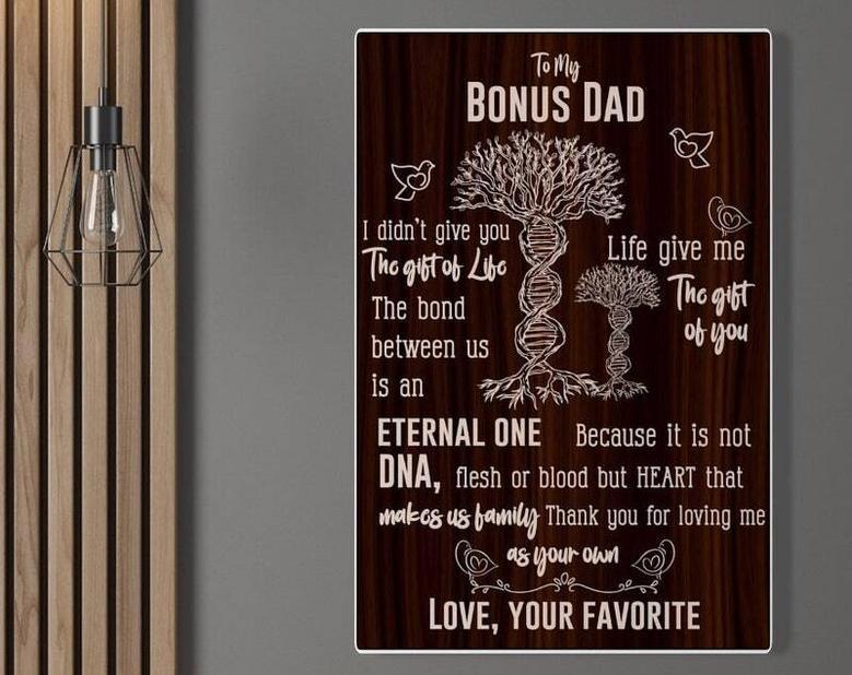 Heartfelt Step Dad Gifts - Custom Name Wood Sign Father's Day Decor