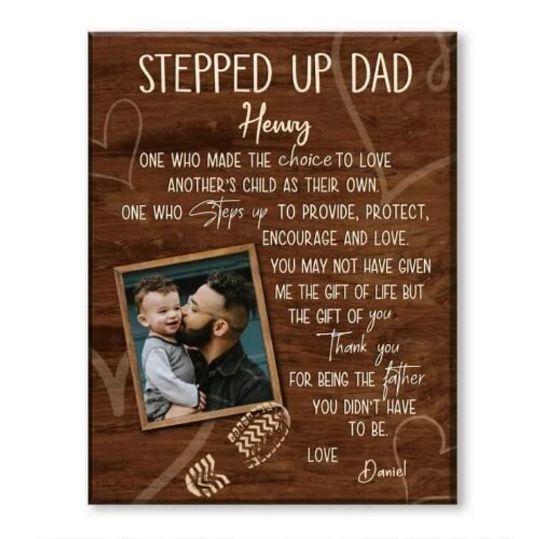 Heartfelt Step Dad Gifts: Personalized Canvas Wall Art From Kids For Father's Day Or Birthday