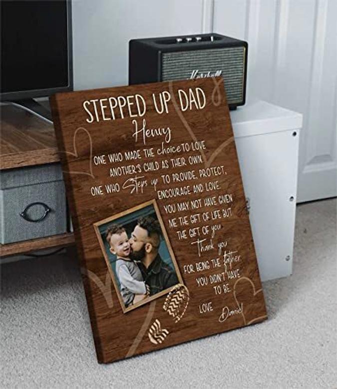 Heartfelt Step Dad Gifts: Personalized Canvas Wall Art From Kids For Father's Day Or Birthday