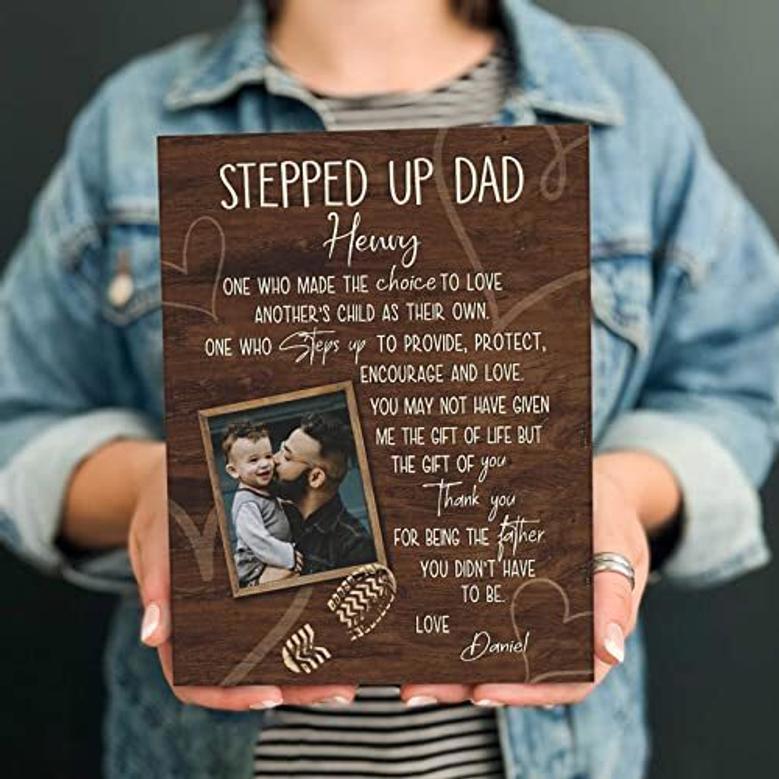 Heartfelt Step Dad Gifts: Personalized Canvas Wall Art From Kids For Father's Day Or Birthday