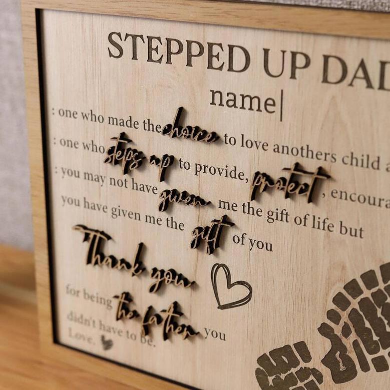 Thoughtful Step Dad Gifts: Personalized 3D Wood Sign For Father's Day