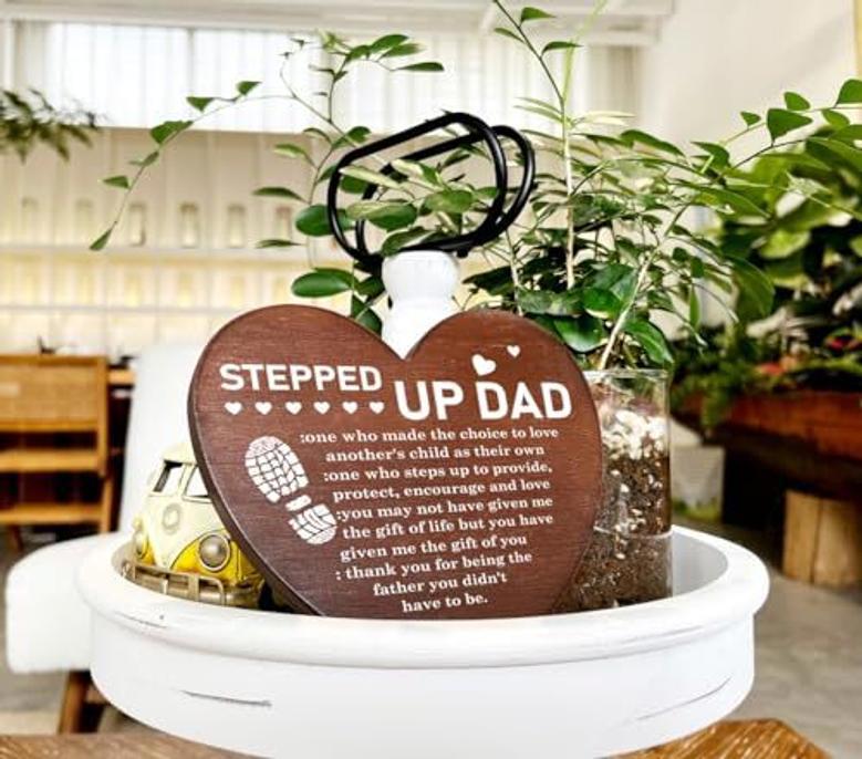 Heartfelt Wooden Step Dad Gifts - Thank You Sign For Father's Day