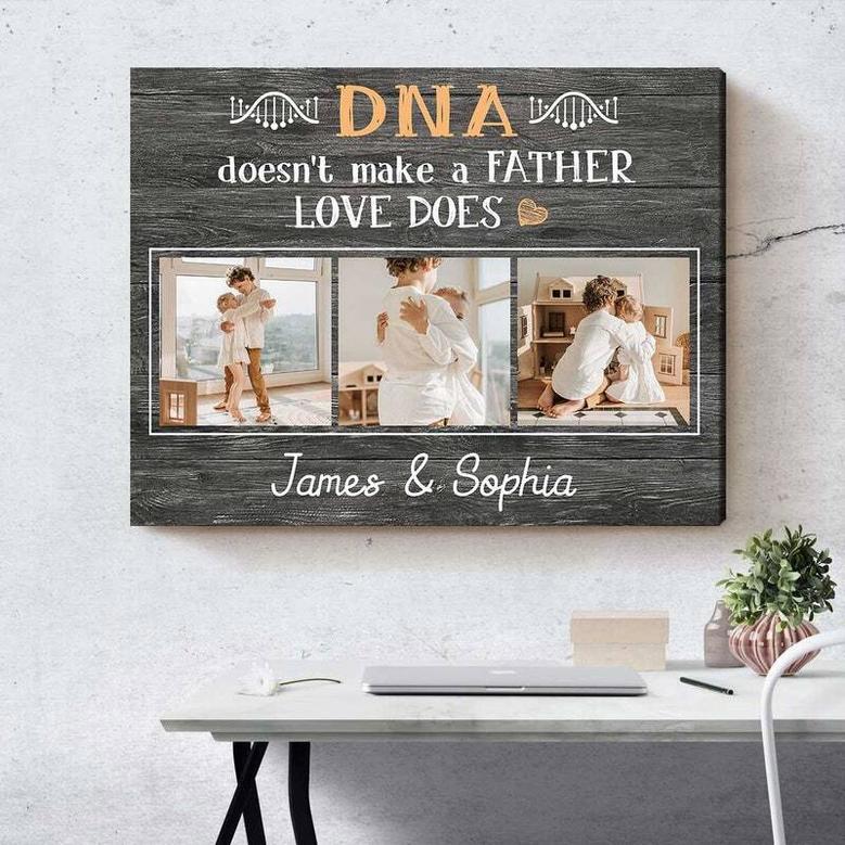 Personalized Step Dad Photo Canvas Print - Heartfelt Father's Day Gifts For Loving Dads