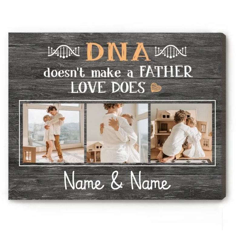 Personalized Step Dad Photo Canvas Print - Heartfelt Father's Day Gifts For Loving Dads