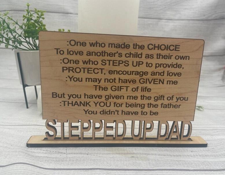 Personalized Step Dad Gifts: Heartfelt Wood Sign Plaque For Father's Day - A Thoughtful Touch To Any Room DéCor