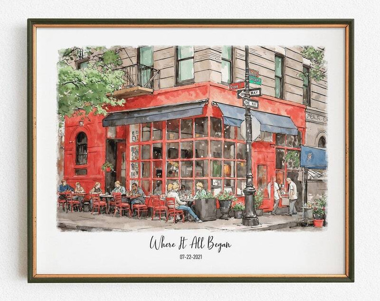 Our Story Begins Map Canvas - Personalized Anniversary Gift