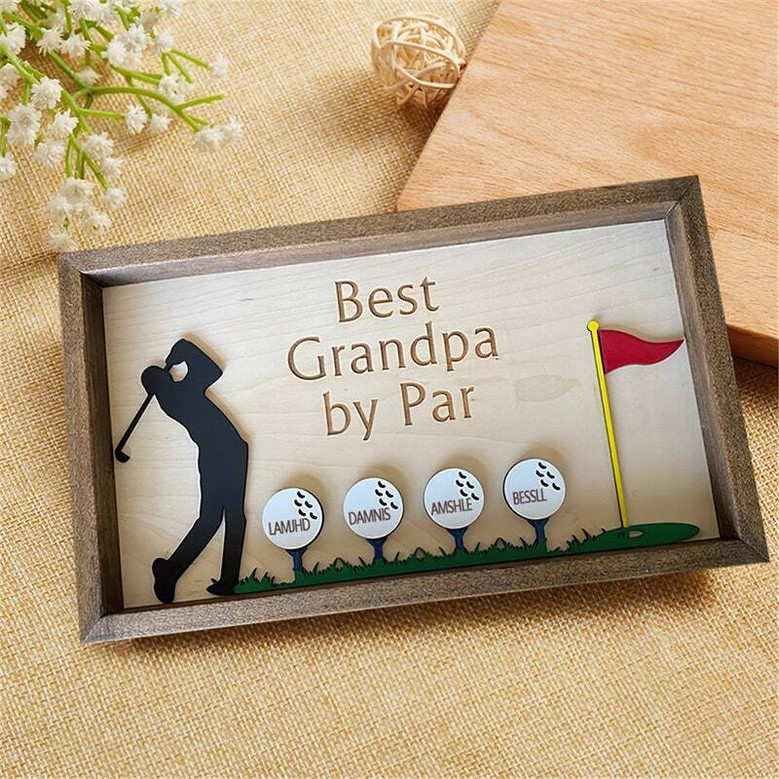 Golf clubhouse sign customized with last name and established year for Dad, perfect Father's Day decor, distressed finish for garage or man cave