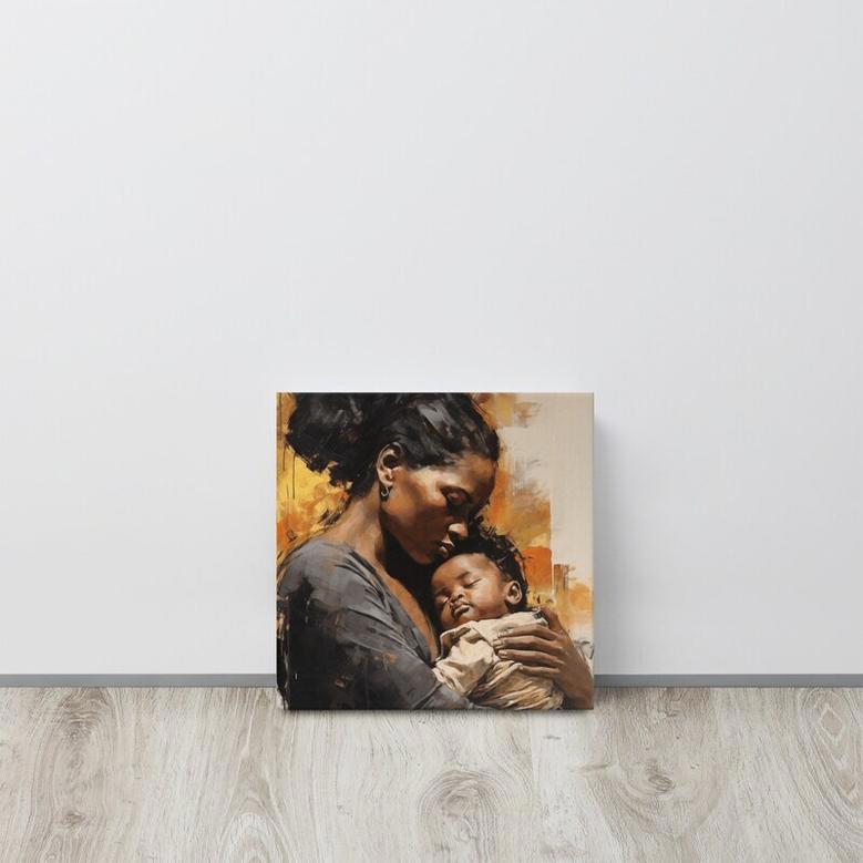 Mother & Son Wall Art Canvas Thoughtful Christmas Gift For Mom For Living Room Home DéCor