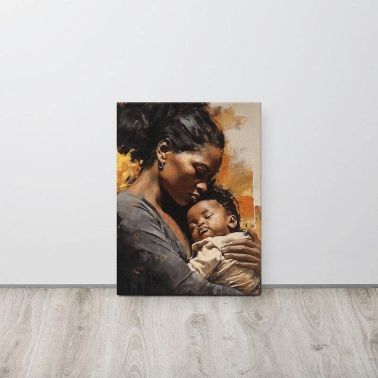 Mother & Son Wall Art Canvas Thoughtful Christmas Gift For Mom For Living Room Home DéCor