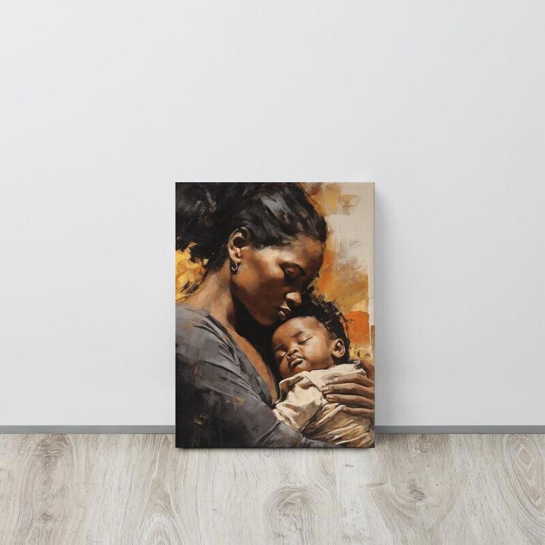 Mother & Son Wall Art Canvas Thoughtful Christmas Gift For Mom For Living Room Home DéCor