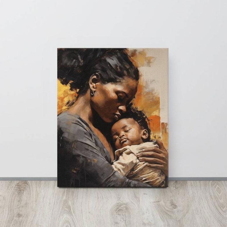 Mother & Son Wall Art Canvas Thoughtful Christmas Gift For Mom For Living Room Home DéCor